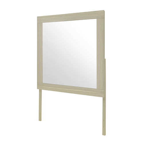 35" Natural Wood Square Frame Mounted Dresser Mirror