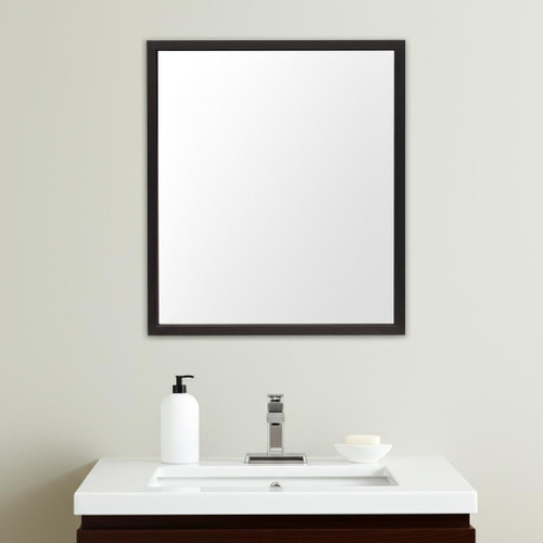 32" Espresso Framed Bathroom Vanity Mirror