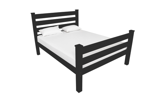 Black Solid Wood Full Bed Frame