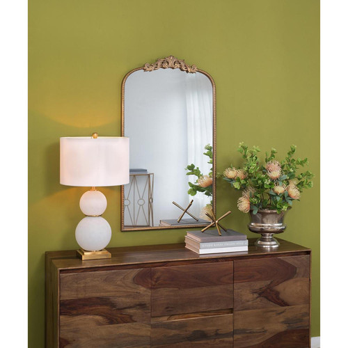 42" Gold Arch Iron Framed Accent Mirror