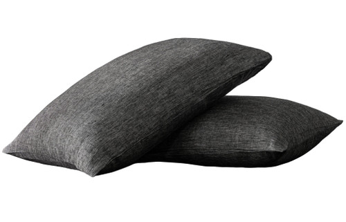 Set of Two Onyx Linen Pillowcases