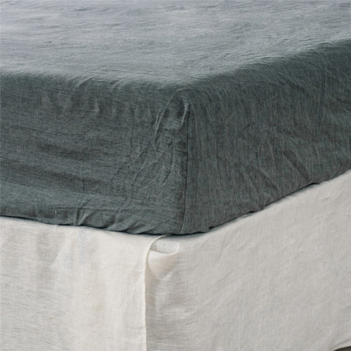 Slate Gray Linen Queen Fitted sheet