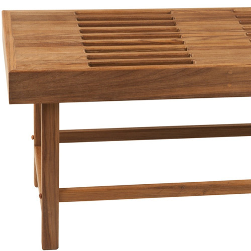 18" X 38" Brown Teak Rectangular Shower Bench