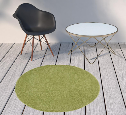 4' Green Round Indoor Outdoor Area Rug