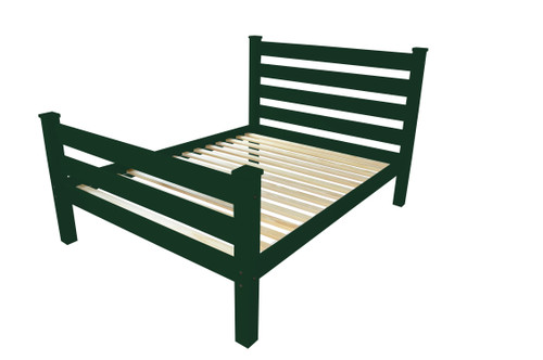 Dark Green Solid Wood Queen Bed Frame Decor