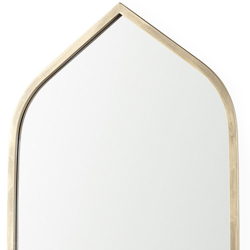 48" Gold Metal Arch Framed Accent Mirror