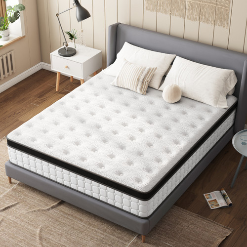12" Hybrid Pocket Coil Gel Memory Foam Full Double Mattress