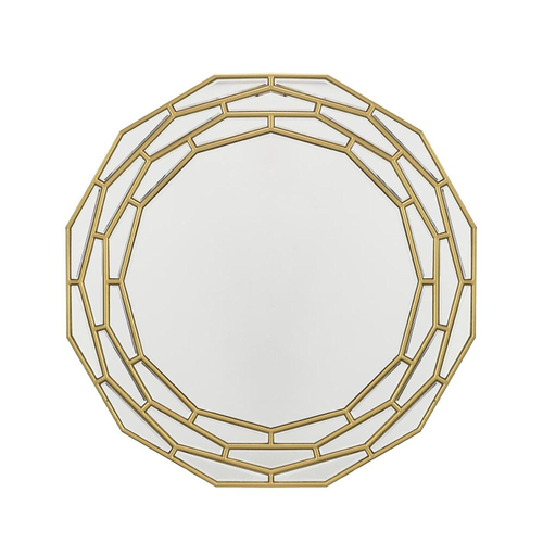 35" Gold Round Framed Accent Mirror