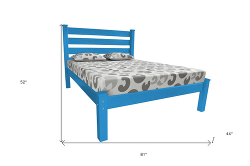Caribbean Blue Solid Wood Twin Bed Frame Home Accent
