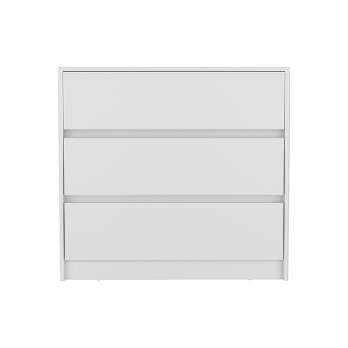 33" White Three Drawer Dresser