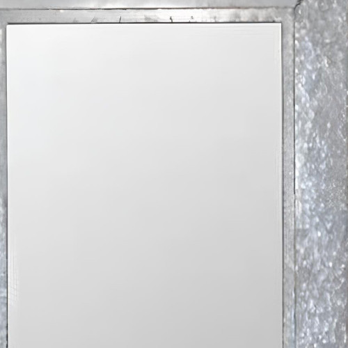 84" Gray And Brown Galvanized Metal and Wood Framed Leaning Accent Mirror