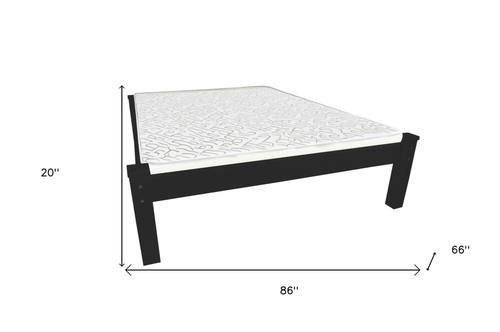 Black Solid Wood Queen Bed Frame