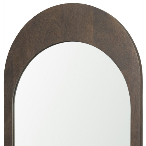 36" Brown Solid Wood Arch Framed Accent Mirror