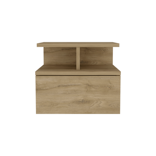 12" Beige Wood One Drawer Nightstand