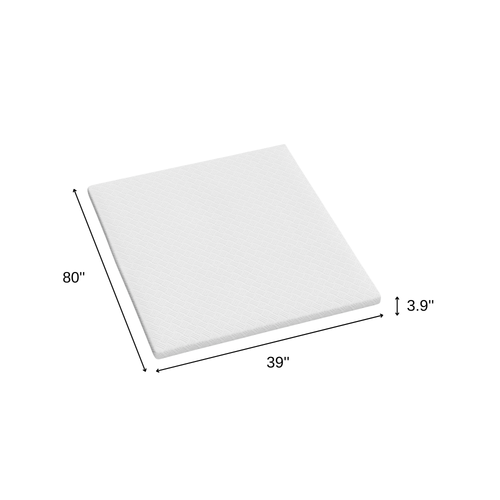 4" White Memory Foam Extra-long Twin Mattress Topper