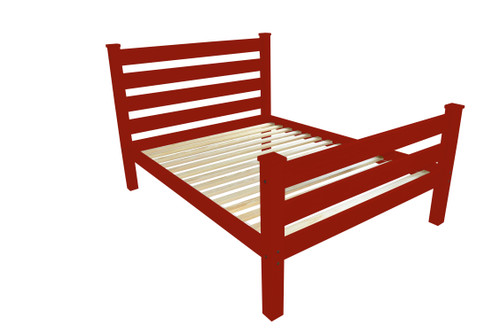 Red Solid Wood Queen Bed Frame Decor