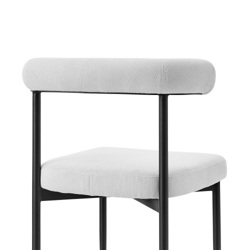 Set of Two Gray And Black Upholstered Polyester Open Back Dining Side Chairs Home Accent
