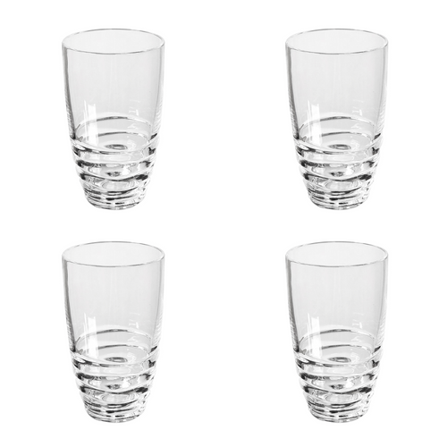 Set of Four Clear Swirl Acrylic Highball Glasses