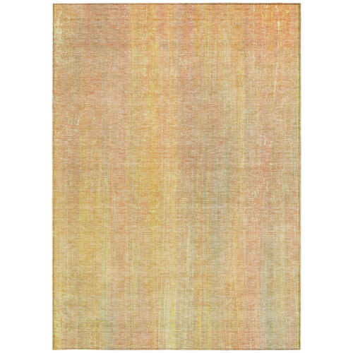 10' X 14' Yellow and Orange Striped Washable Non Skid Indoor Outdoor Area Rug