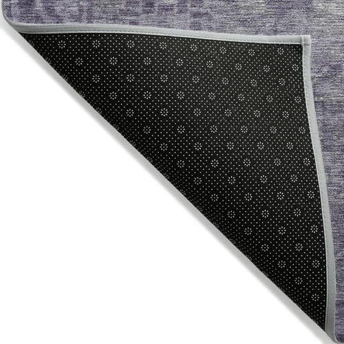 9' X 12' Purple Oriental Washable Indoor Outdoor Area Rug