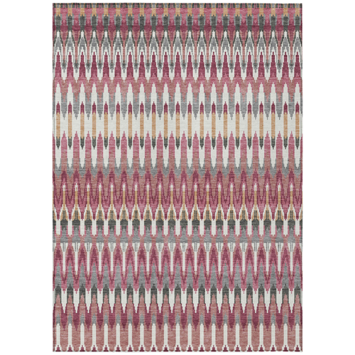 9' X 12' Mauve Merlot And Ivory Southwestern Washable Indoor Outdoor Area Rug