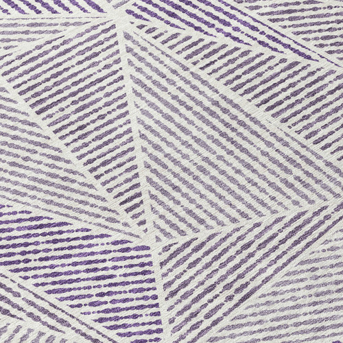 8' Purple Lilac And Silver Round Geometric Washable Indoor Outdoor Area Rug