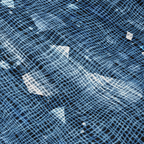 9' X 12' Blue And Ivory Abstract Washable Indoor Outdoor Area Rug - Blue, Ivory