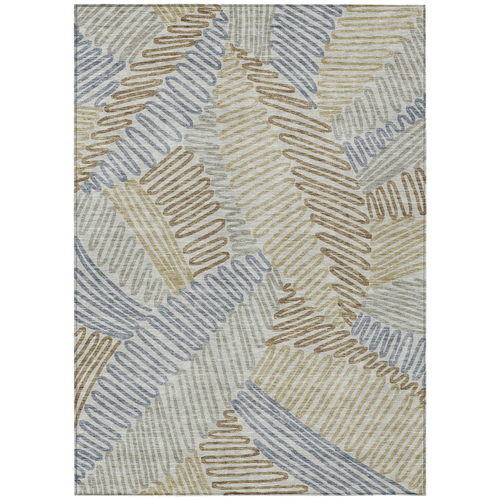 10' X 14' Taupe Gray And Beige Floral Washable Indoor Outdoor Area Rug