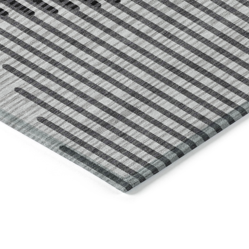 10' X 14' Gray And Black Geometric Washable Indoor Outdoor Area Rug
