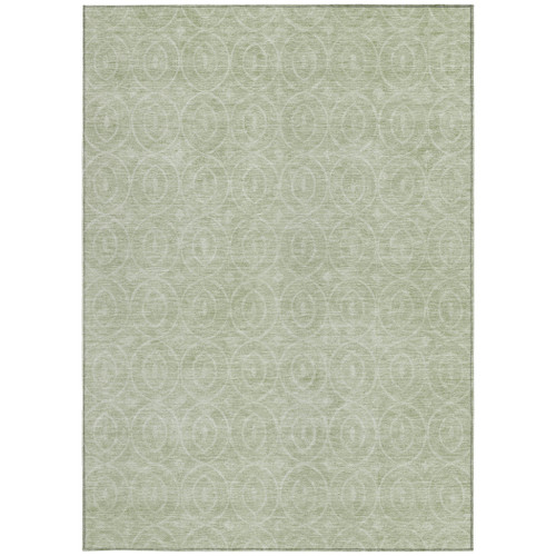 10' X 14' Mint Green Geometric Washable Indoor Outdoor Area Rug