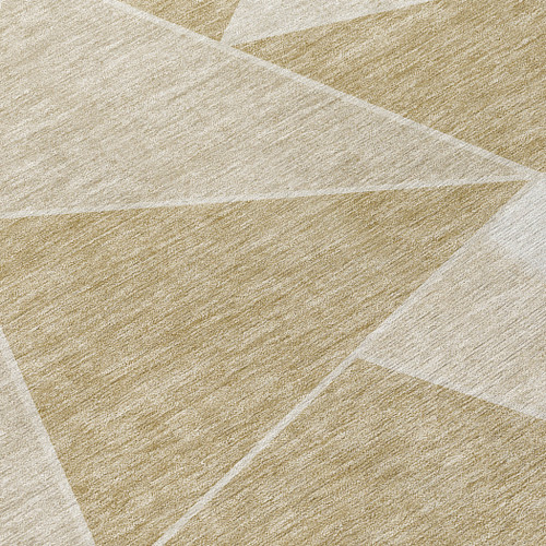 8' X 10' Beige Tan And Ivory Geometric Washable Indoor Outdoor Area Rug