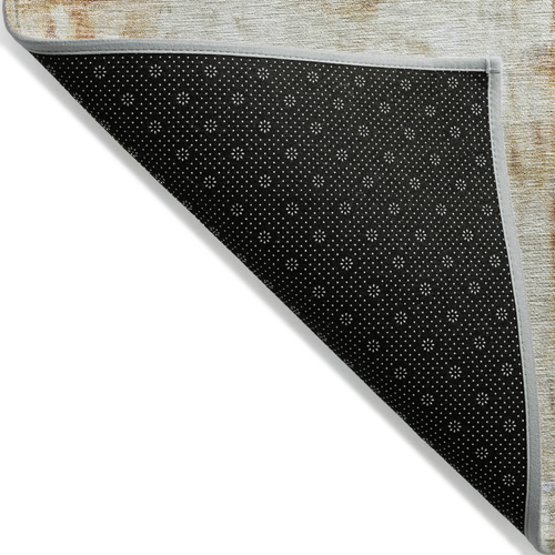 8' X 10' Copper Ivory And Brown Abstract Washable Indoor Outdoor Area Rug