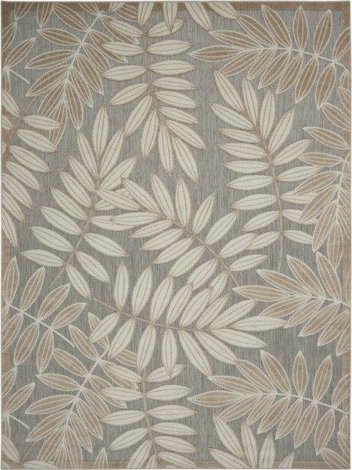 Homeroots Home Decor 6’ x 9’ Natural Leaves Indoor Outdoor Area Rug