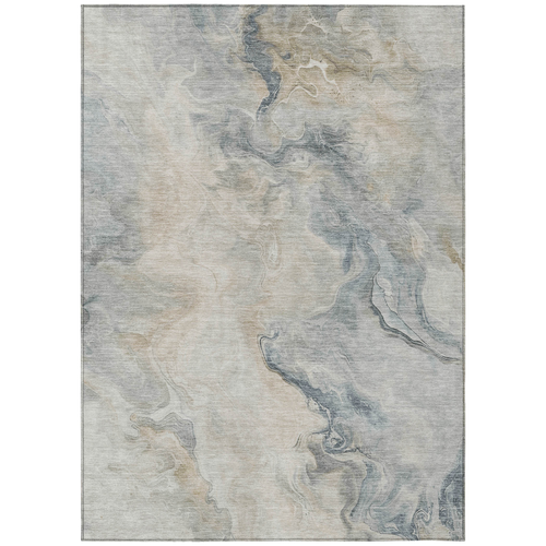 9' X 12' Beige Khaki And Gray Abstract Washable Indoor Outdoor Area Rug