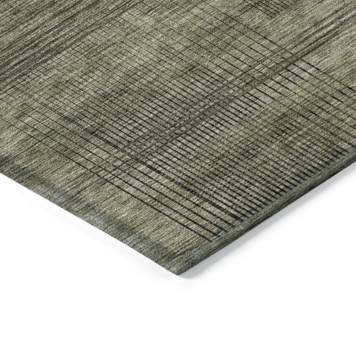 8' X 10' Brown Beige And Taupe Striped Washable Indoor Outdoor Area Rug