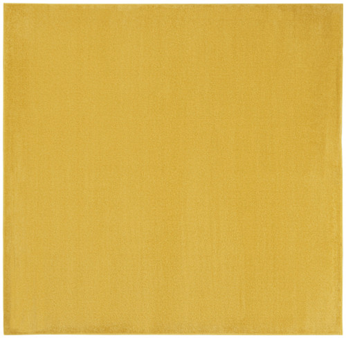7' X 7' Yellow Square Non Skid Indoor Outdoor Area Rug