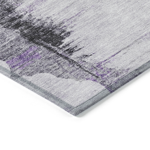 10' X 14' Purple Lavender And Gray Abstract Washable Indoor Outdoor Area Rug