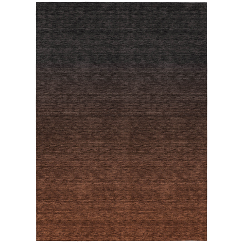 10' X 14' Orange And Charcoal Abstract Washable Indoor Outdoor Area Rug