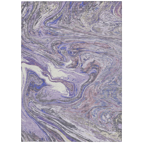 10' X 14' Lavender Purple And Gray Abstract Washable Indoor Outdoor Area Rug