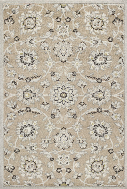 Homeroots Home Decor 7'x10' Beige Grey Verona Rug, Machine Woven, UV Treated
