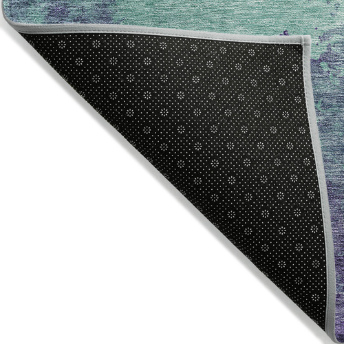8' X 10' Blue And Purple Abstract Washable Indoor Outdoor Area Rug