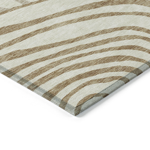 10' X 14' Gold Ivory And Beige Abstract Washable Indoor Outdoor Area Rug