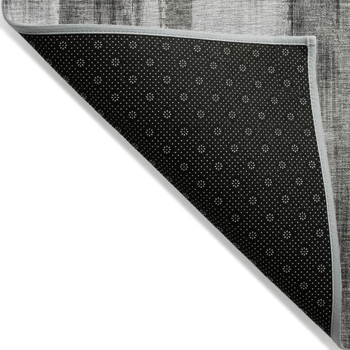 10' X 14' Gray and Black Abstract Washable Non Skid Indoor Outdoor Area Rug