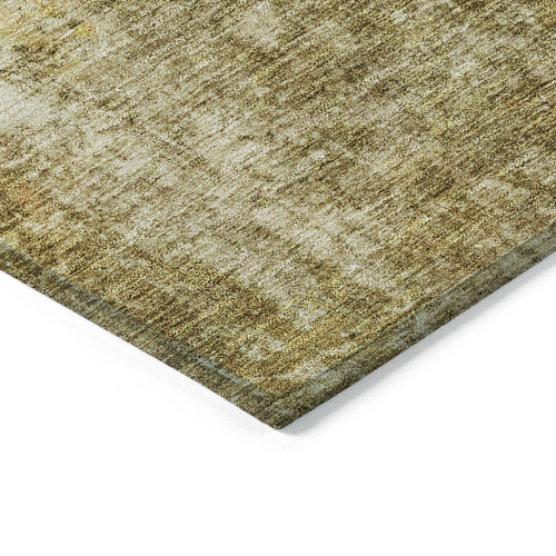 8' X 10' Brown Beige And Gold Abstract Washable Indoor Outdoor Area Rug