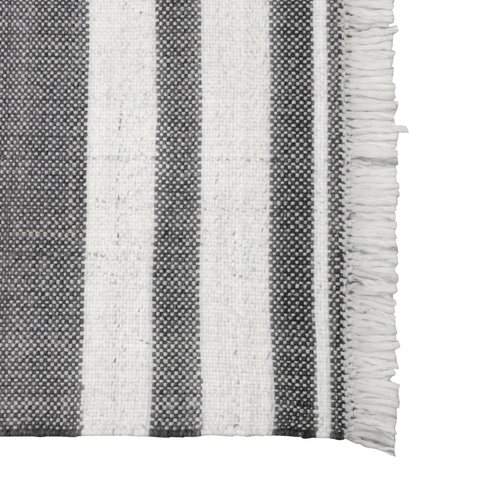 5' X 7' Gray Striped Handmade Indoor Outdoor Area Rug