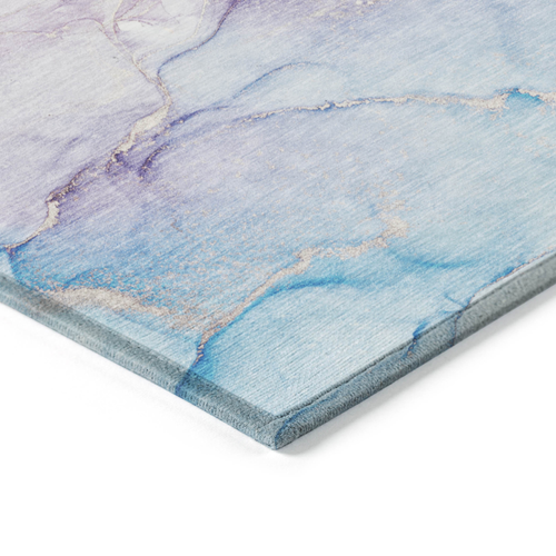 9' X 12' Purple Abstract Washable Indoor Outdoor Area Rug