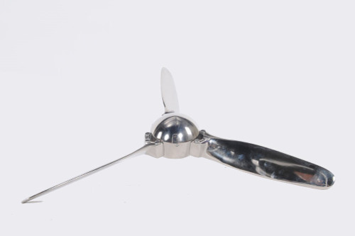 Homeroots Home Decor 3.25" x 24" x 24" 3 Blade Propeller, Nickel-Plated Finish