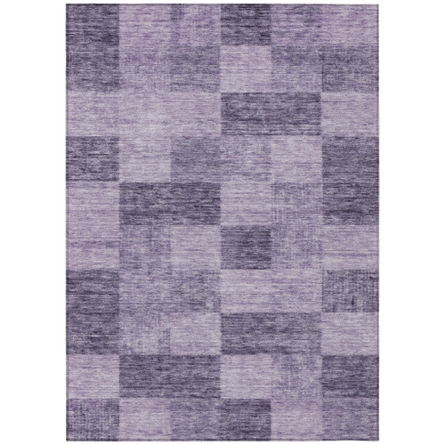 9' X 12' Purple And Lavender Geometric Washable Indoor Outdoor Area Rug - Purple, Lavender