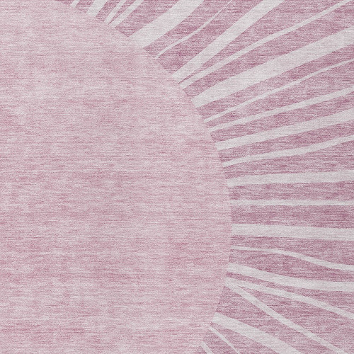 9' X 12' Blush Pink And Mauve Abstract Washable Indoor Outdoor Area Rug