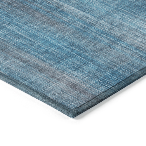 9' X 12' Blue Striped Washable Non Skid Indoor Outdoor Area Rug
